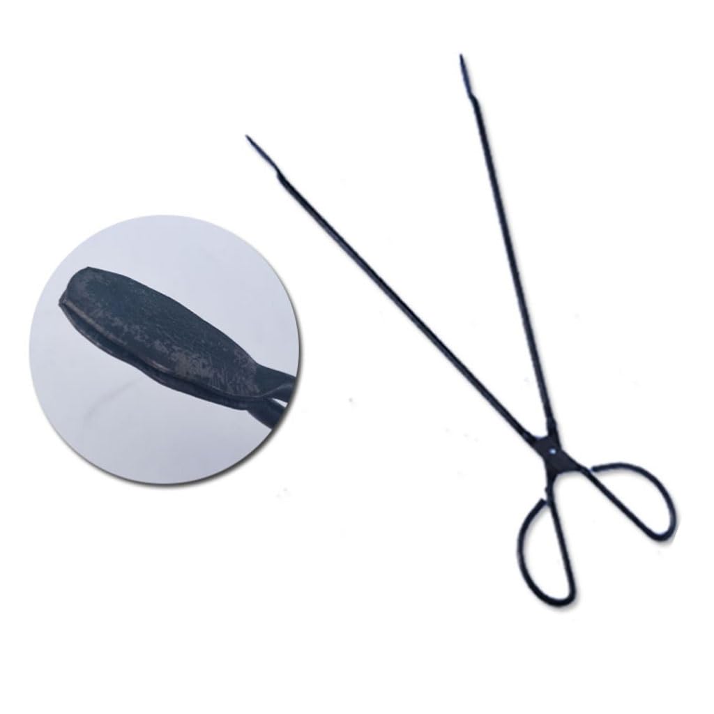 Pinza multifunzionale a testa piatta, pinza for carbone da campeggio e da cucina for caminetti, picnic e barbecue