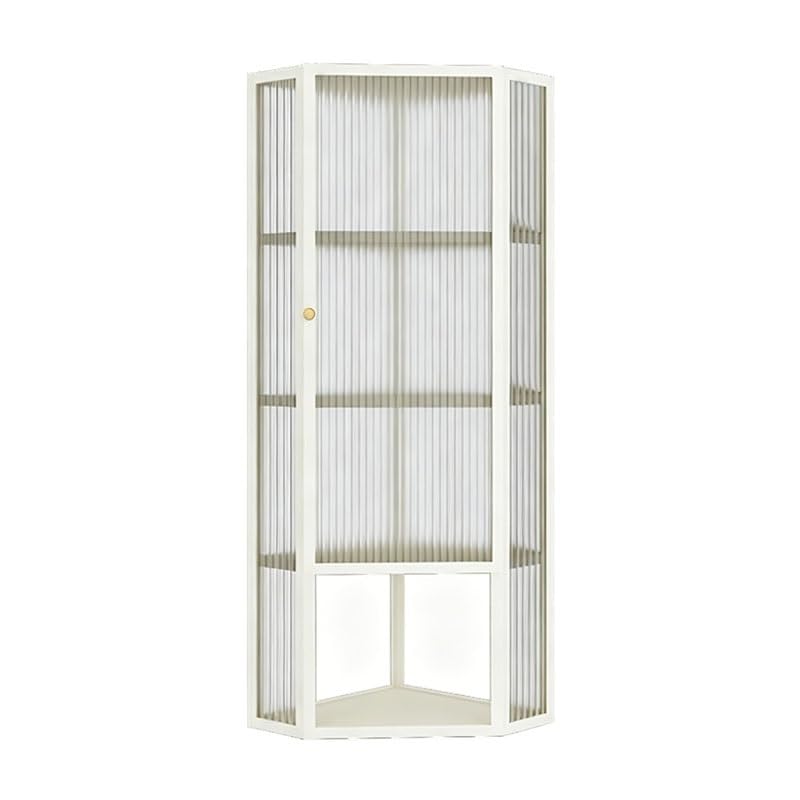 Armadietto da parete angolare compatto in acciaio inox, elegante, 35 x 35 x 89,9 cm, organizer salvaspazio con ante per cucina, bagno e soggiorno, soluzione funzionale per la casa
