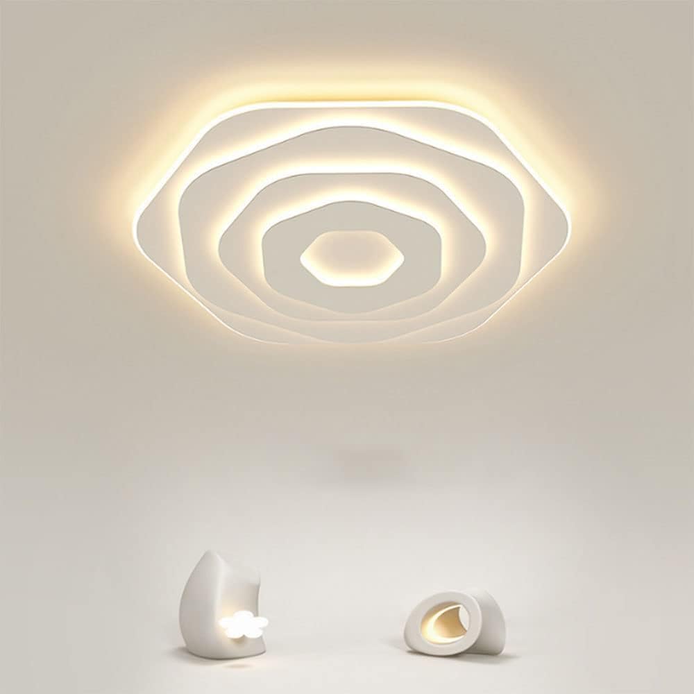 Plafonnier en acrylique à intensité variable LED luminaire moderne blanc