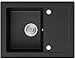 Produktbild Spülbecken Graphit 64 x 49 cm, Granitspüle + Siphon Klassisch, Küchenspüle ab 45er Unterschrank in 5 Farben mit Siphon und Antibakterielle Varianten, Einbauspüle von Primagran
