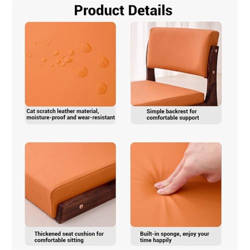 Tatami Krzesło podłogowe, ergonomiczna, japońska, przenośna, drewniana rama z poduszką, do salonu, medytacji, czytania, gier