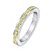 Imagen de Bling Jewelry Anillo De Eternidad Personalizado Con Circonita Amarilla Para Mujer Simulado Citrino Topacio Plata De Ley Grabado Personalizado