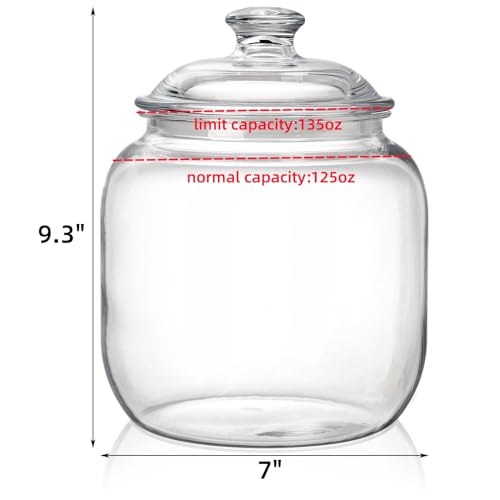 Image of Goaste 135oz Acrylic Cookie Jar with Lid, Airtight Candy Jar Unbreakable, Clear Plastic Apothecary Jar with Silicone Sealing Ring for Dog Treats, Snack, Nuts, Chocolate, Sugar, Herbs, Spices, Cereals