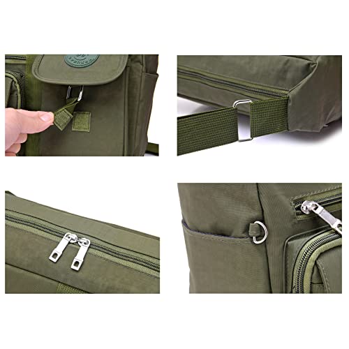 Women's Shoulder Bags Casual Handbag Travel Bag Messenger Cross Body Nylon Bags Green - Thumbnail 5