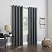 Sun Zero Brooks Burlap Weave Thermal Extreme Total Blackout Grommet Curtain Panel, 52