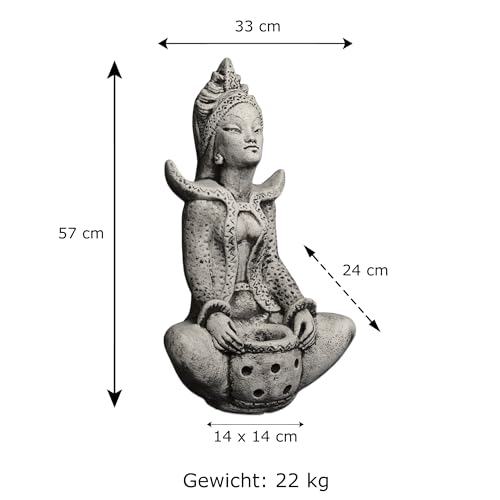 gartendekoparadies.de Figure de Pierre Massive Sarasvati Déesse hindoue Bouddha en Pierre reconstituée, résistant au Gel – vue 4