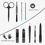 Manicure Set 9 in 1 Stainless Steel, Nail Clippers Scissors Pedicure Tools Kit - Portable Travel Grooming Kit for Men and Women with Black/Blue Leather Case (Blue) - Image 5