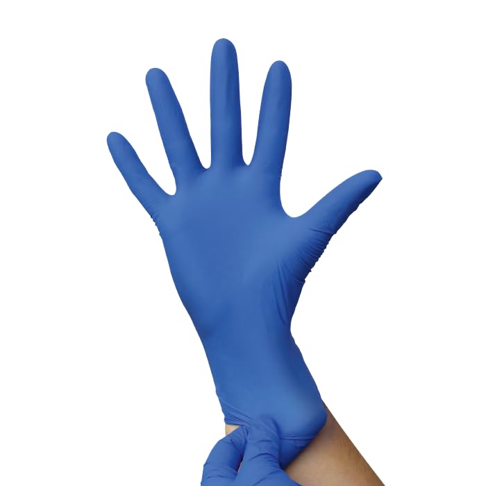 DSTOCK60 – Caja de 100 guantes talla XL (9/10) – Nitrilo azul sin polvo y no estéril – Sensi'Plus – Par de guantes desechables