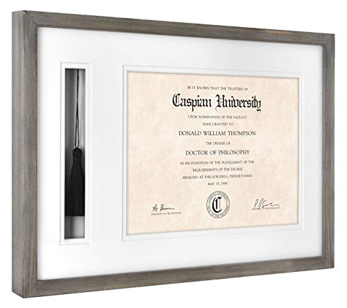 Image of MCS, Gray Graduation Diploma and Tassel Frame, 18.25x13 Inch Overall Size (65905)