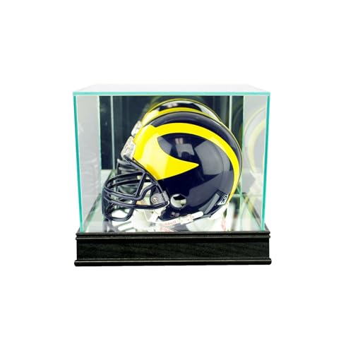 Real Glass Mini Helmet Display Case with 1 1/2' Sport...