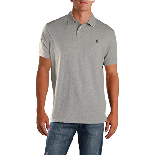 Image of Polo Ralph Lauren Mens Big & Tall Slim Fit Mesh Polo Shirt Gray XXL