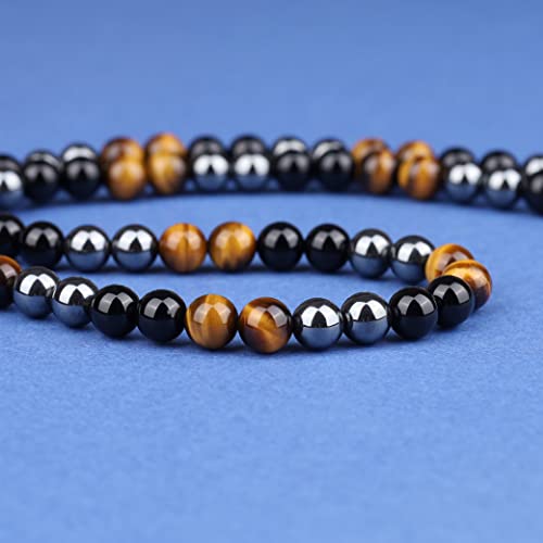 GAVU Men’s Beaded Necklace, Triple Protection Crystal Necklace for Men4