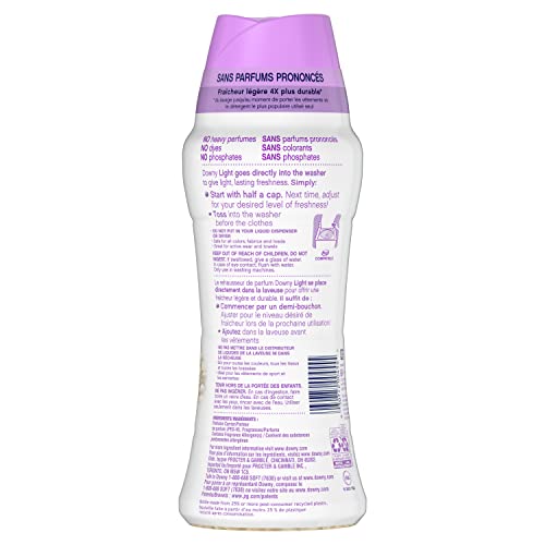 Image of Downy Light Laundry Scent Booster Beads for Washer, White Lavender, 14.8 oz, with No Heavy Perfumes