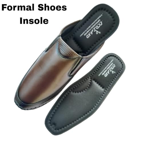 Image of Memory Foam Shoe Insoles Comfortable Insoles Supports Heel & Arch Absorbs Foot Sweat & Moisture Ultra Soft Cushioned Lightweight Durable Washable Pads for Men FORMAL SHOES INSOLE Black (1 Pair) (BLACK, 9)