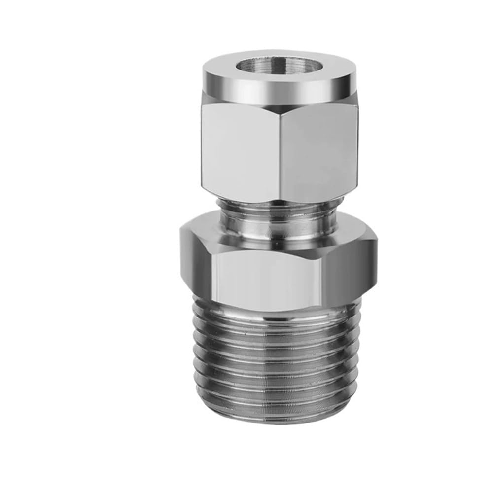 Conector de tubo recto de compresión de doble casquillo macho NPT, unión de compresión de acero inoxidable 304(20MM*1INCH)