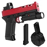 Gel Blaster Toys X8,Full Auto Splatter-Blaster for Ages 14 & Up and Adults with Drum,Long Hopper,Safety Light and Goggles for Activities Team Game,Red