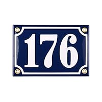 Numéro de rue 10 x 15 cm - 4 trous - fond bleu nocturne - Plaque