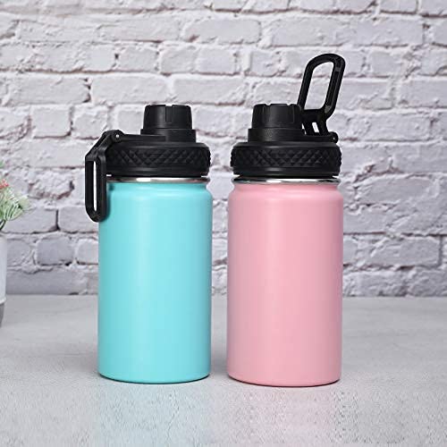 Colorful Popo 12 Oz Kids Stainless Steel Water Bottle, Double Wall Vacuum Insulated Tumbler Thermoses With Wide Mouth Leakproof Spout Lid (Pink) #TOP6