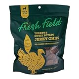 Fresh Field Turkey & Sweet Potato Jerky Chips, 14 oz – All-Natural Dog Treats, USA Made, Ideal for Allergies & Weight