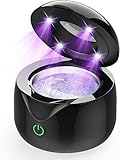 MICTUL Ultraschallreinigungsgerät 45000Hz UV Ultraschallreiniger, 200ML Tragbar Ultrasonic Cleaner Dental Pod für Zahnersatz, Retainer, Aligner, Zahnschiene, Prothesen, Schmuck (Schwarz)
