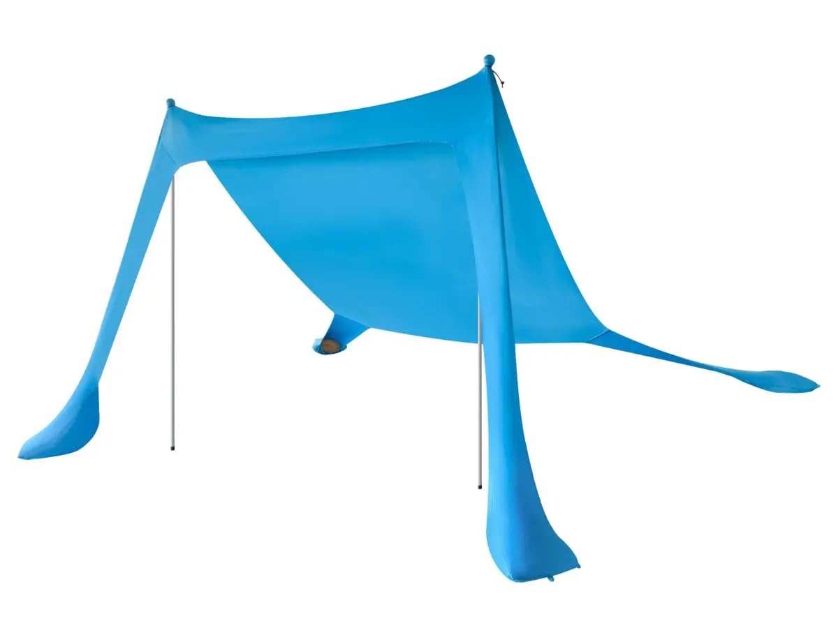 Monoprice Sombrilla de playa y campamento para 4 personas, de 7 pies, con protección UV UPF 50+, tela de licra elástica y ligera, fácil sombra para la playa, camping y eventos deportivos