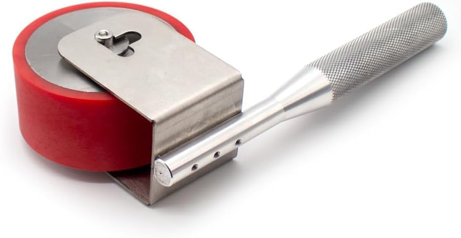 2kg Manual Roller Adhesive Test Tool with Stainless Steel Handle | 2000g Standard Load, Silicone Rollers, Double Bearings, 84mm Roller Diameter, Peel Strength Testing