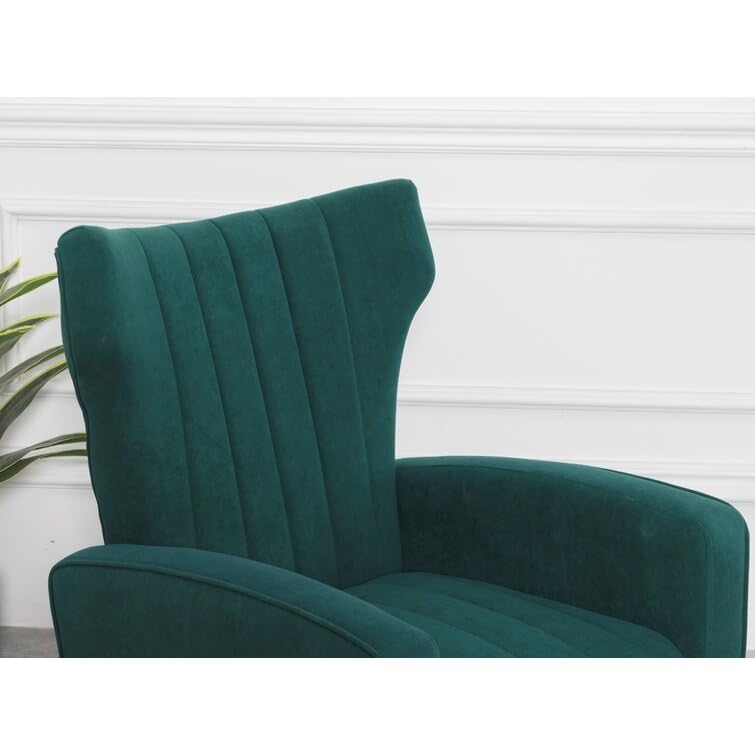 Image of Lakdi The Furniture Co Lounge Chair | Upholstered Velvet Accent Chair for Living Room & Home | Indoor & Outdoor Relaxation | Modern Durable Design | 5 Years Warranty | Free Assembly