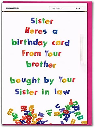 Brainbox Candy Carte D'anniversaire Humoristique « Amazing Sister