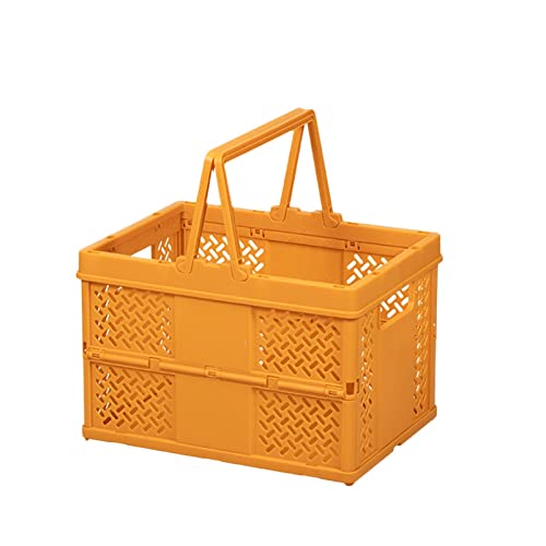 Panier de - extérieur pliable panier de supermarché panier de légumes de printemps panier de transport Portable panier de légumes et de fruits panier Boîtes De Rangement En Verre (Orange, One Size)