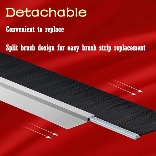 Brosse bas de porte en alliage d'aluminium robuste de 200 mm