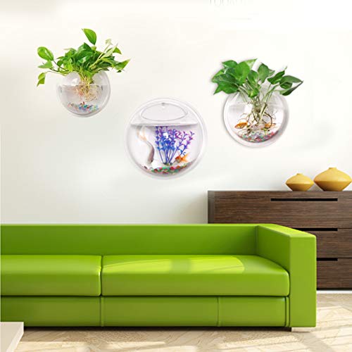 Outgeek Wall Fish Bubble Wall Hanging Bowl Clear Acrylic Vase Flower Plant Pot Aquarium 9in - Image 8