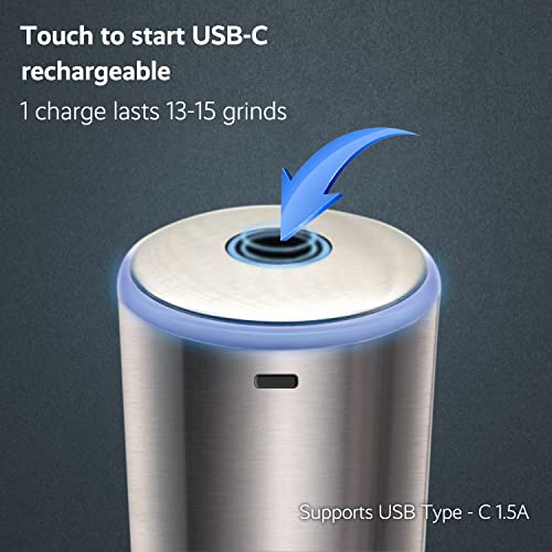 Jocuu Electric Coffee Grinder With 5 Adjustable Levels, Espresso Coffee Grinder With Usb & One-Touch Start, Portable Automatic Coffee Grinder For Home, Camping & Picnics, Includes Cleaning Brush #TOP3
