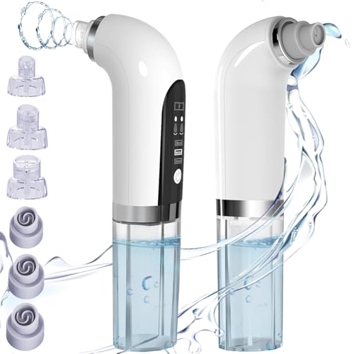 毛穴吸引器 水流式 美顔器 【水槽分離毛穴洗浄型】 美容液対応 真空吸引技術 毛穴ケア 毛穴クリーナー 6種類吸引ヘッド 3段階吸引力 強力 毛穴汚れ吸引 保湿 洗浄クリア 毛穴洗浄器 毛穴クリーン USB充電式 LEDディスプレイ 男女兼用 日本語取扱説明書(ベージュ)（Amazon）