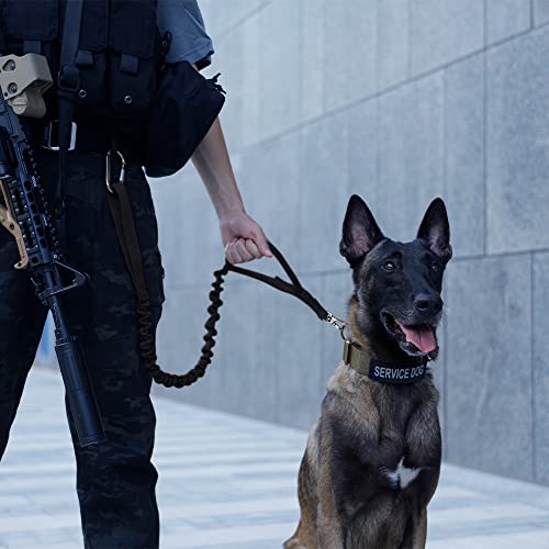 Excellent Elite Spanker Military Bungee Dog Leash Elastic Leads Rope With 2 Padded Control Handle For Medium And Small Dogs (Black) #TOP4