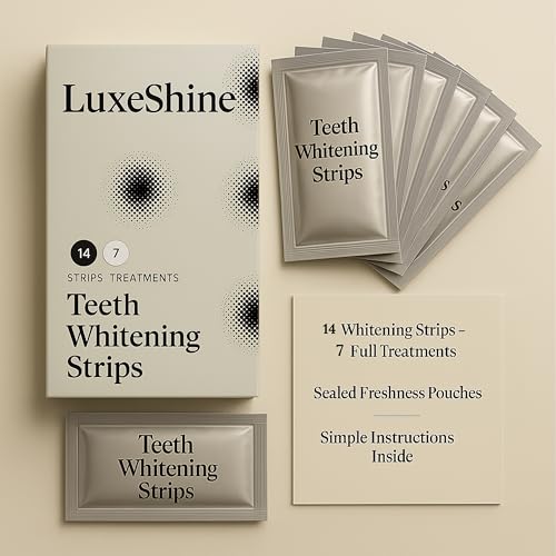Image of Teeth Whitening Strips - Dry Strip Technology, 14 Strips for Tooth Whitening & Sensitive Teeth, Enamel-Safe & Professional Whitening Strips - Removes Stubborn Stains