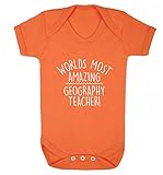 Baby Vest Worlds più sorprendente geografia insegnante arancione neonato