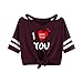 Xmiral T Shirt Manica Corta Magliette Migliori Amiche Estate per Donna,I Love You 3000 Times S 3- Rosso