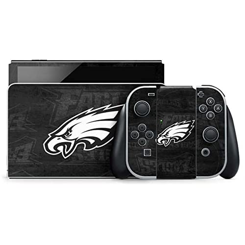 Skinit Decal Gaming Skin Compatible with Nintendo Switch OLED (2021) - Officially Licensed NFL Philadelphia Eagles Black & White Design