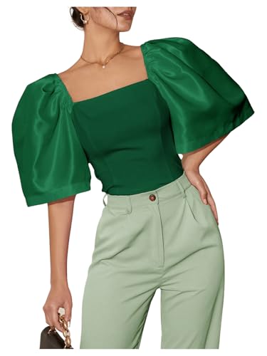 Chemisier court élégant Floerns à col carré pour femme adepte de mode