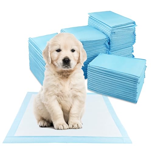 Fousenuk 100 Unidades Empapadores Perros, 33 × 60 cm Empapadores Desechables, Almohadillas Adiestramiento de Perros y Cachorros WC Perros Higiénica Mascotas Superficie Secado Rápido Alfombrillas