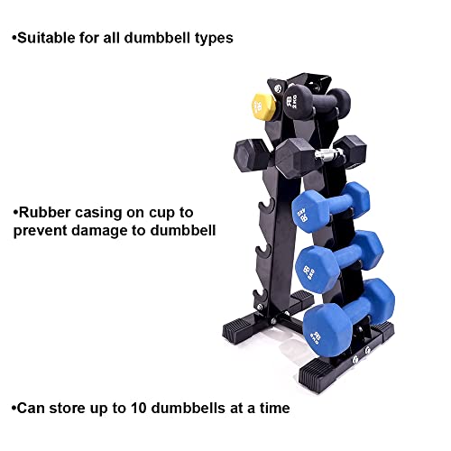 Heavy Duty Dumbbell Rack 5 Tier Large Storage Rack, Weight Stand for Home Gym, Weight Racks Dumb Bell Storage Stand Holder, Tree Rack, Weight Tower, Vertical Slots, Various Sizes, Strength Training - Image 3