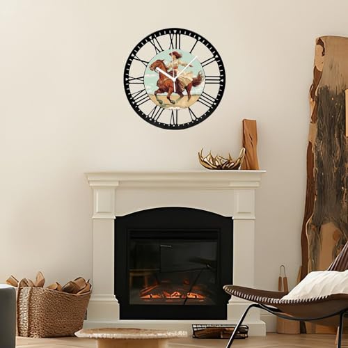 Reloj de pared metálico silencioso de 10 pulgadas con números romanos miniatura 7