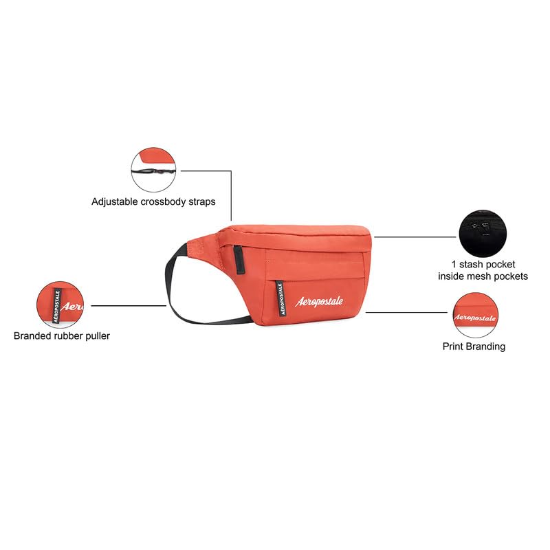 Image of Aeropostale Arbor Unisex Waist Pouch Bags & Cases - Orange