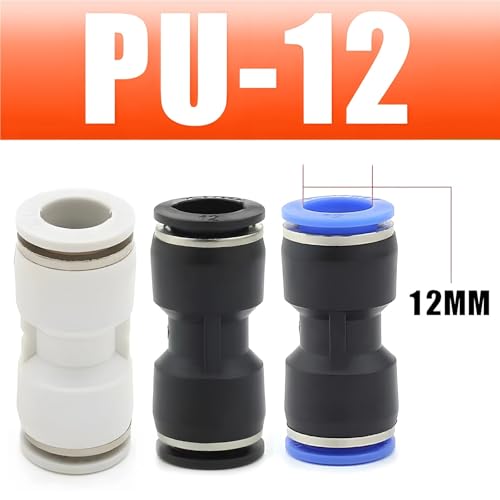 Unión neumática recta PU 12mm con ajuste a presión hermético 3