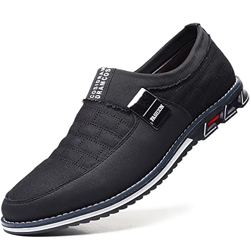 Image of COSIDRAM Mens Casual Shoes Loafers Fashion Slip on Moccasins Comfort Flats for Male Black 8