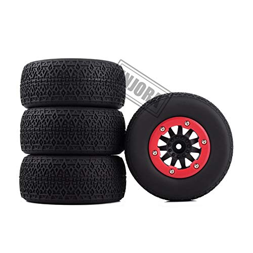 Injora Rc Wheel Set 4Pcs Wheel Tires With Beadlock Rims For 1:10 Rc Short-Course Truck Traxxas Slash 4X4 Vkar 10Sc Hpi (Ax-3008) #TOP3