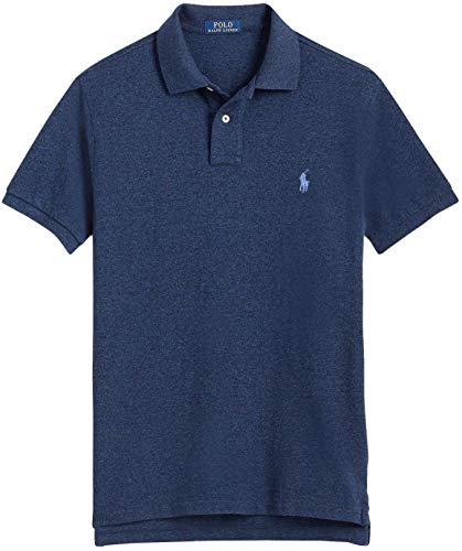 Image of POLO RALPH LAUREN Men Custom Fit Mesh Pony Logo Shirt (XXL, NavyHtr)
