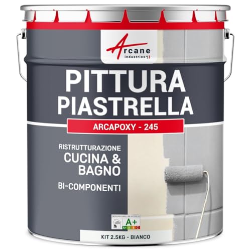 VERNICE PER PIASTRELLE CUCINA E BAGNO - ARCAPOXY PIASTRELLE - Bianco - RAL 9003 - ARCANE INDUSTRIES