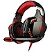 Galopar Gaming Headset, Gaming Kopfhörer mit Mikrofon, Bass Stereo Surround, kompatibel mit/PC/Laptop/MAC- Rot
