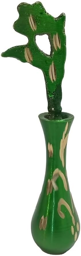 MAHSON Small 11 CM Brass Peetal Surmadani Kajal Eye Makeup Surma Dani Unique Gift For Eye Makeup and Kajal Dani Only Holder (Surmedani without surma or Kajal) Green